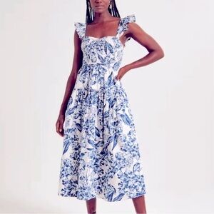 Abercrombie & Fitch Blue and White Midi Dress